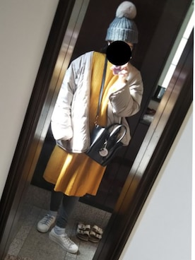 「CELINE」｜「アイテム（ダウンジャケット/コート）」を使った、Jasmine♡さん（レディース・160cm）の冬コーディネート