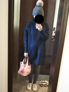 「Dior」｜「アイテム（ニットキャップ/ビーニー）」を使った、Jasmine♡さん（レディース・160cm）の冬コーディネート