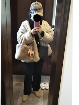 「HERMES」｜「アイテム（ダウンジャケット/コート）」を使った、Jasmine♡さん（レディース・160cm）の秋コーディネート