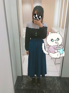「axes femme POETIQUE（アクシーズファムポエティック）のアイテム（Tシャツ/カットソー）」を使った、ロザワさん（レディース・164cm）の秋コーディネート