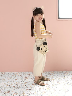 「アイテム（サンダル、グリーン系）」を使った、sr__akさん（キッズ・110cm）の春コーディネート