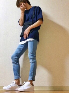 「Y's（ワイズ）のアイテム（スニーカー）」を使った、Senaさん（メンズ・172cm）の夏コーディネート