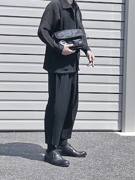 「プリーツ」｜「アイテム（ブルゾン）」を使った、Senaさん（メンズ・172cm）の秋コーディネート