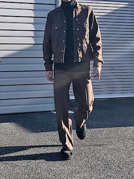 「チョコ色に染まれ」｜「アイテム（カバーオール）」を使った、Senaさん（メンズ・172cm）の冬コーディネート