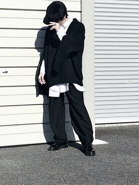 「SHAREEF（シャリーフ）のアイテム（キャップ）」を使った、Senaさん（メンズ・172cm）の冬コーディネート