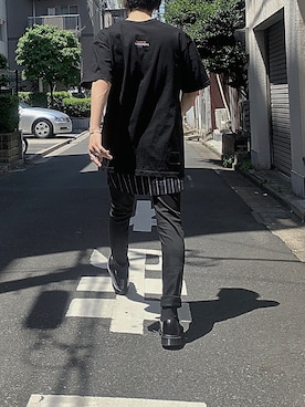 「JohnUNDERCOVER（ジョンアンダーカバー）のアイテム（パンツ）」を使った、Senaさん（メンズ・172cm）の夏コーディネート