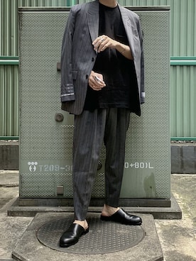 「SHAREEF（シャリーフ）のアイテム（テーラードジャケット）」を使った、Senaさん（メンズ・173cm）の夏コーディネート