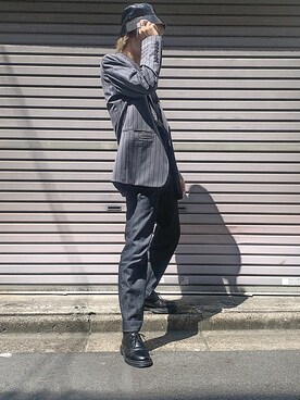 「SHAREEF（シャリーフ）のアイテム（帽子）」を使った、Senaさん（メンズ・172cm）の夏コーディネート