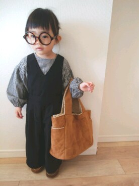 「GLOBAL WORK（グローバルワーク）のアイテム（オールインワン・サロペット）」を使った、*RinRin*さん（キッズ・90cm）の冬コーディネート