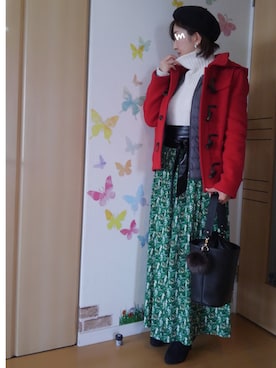 「サッシュベルト」｜「アイテム（ダッフルコート）」を使った、mintoさん（レディース・155cm）の冬コーディネート