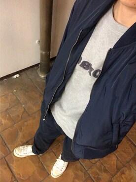 「BASECONTROL（ベースコントロール）のアイテム（チノパンツ）」を使った、　とまとさん（メンズ・170cm）の冬コーディネート