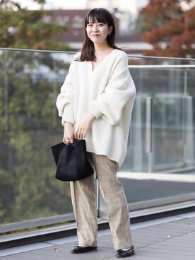 「Hender Scheme（エンダースキーマ）のアイテム」を使った、k a m e 𓅮さん（レディース・158cm）の秋コーディネート