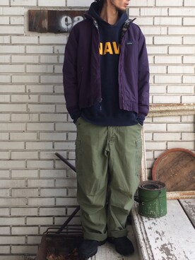 「L.L.Bean（エルエルビーン）のアイテム（ナイロンジャケット）」を使った、eat_cameさん（メンズ・180cm）の冬コーディネート