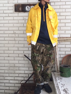 「ファイヤーマンジャケット」｜「アイテム（ジャケット/アウター）」を使った、eat_cameさん（メンズ・180cm）の冬コーディネート