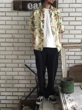 「アロハシャツ」｜eat_cameさん（メンズ・180cm）の春コーディネート