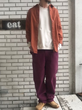 「紫」｜eat_cameさん（メンズ・180cm）の春コーディネート