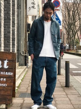「Engineered Jeans」｜eat_cameさん（メンズ・180cm）の春コーディネート