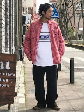 「eat」｜eat_cameさん（メンズ・180cm）の春コーディネート