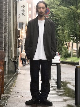 「DRIES VAN NOTEN（ドリスヴァンノッテン）のアイテム（ジャケット/アウター）」を使った、eat_cameさん（メンズ・180cm）の夏コーディネート