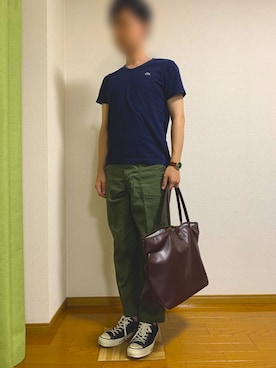 「ラコステ」｜「アイテム（アナログ腕時計）」を使った、ウェルカム【相互】さん（メンズ・175cm）の夏コーディネート