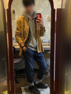 「ダニエルウェリントン」｜「アイテム（MA-1）」を使った、ずーまーさん（メンズ・178cm）の冬コーディネート