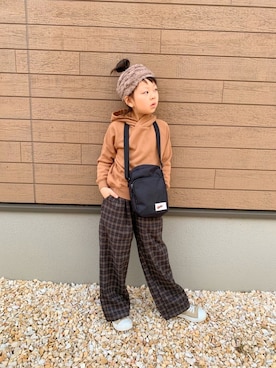 「SMELLY（スメリー）のアイテム」を使った、kas867さん（キッズ・124cm）の秋コーディネート