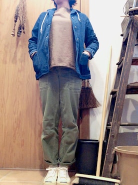 「orSlow（オアスロウ）のアイテム（ジャケット/アウター）」を使った、28dismさん（レディース・161cm）の冬コーディネート