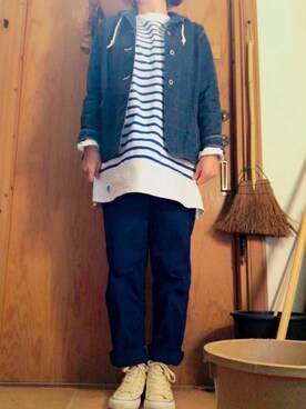 「orSlow（オアスロウ）のアイテム（ジャケット/アウター）」を使った、28dismさん（レディース・161cm）の春コーディネート