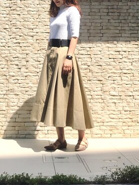 「NANO universe（ナノユニバース）のアイテム（バレエシューズ）」を使った、nana☻さん（レディース・160cm）の春コーディネート