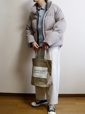「beautiful people」｜「アイテム（ダウンジャケット/コート）」を使った、うれかさん（メンズ・171cm）の冬コーディネート