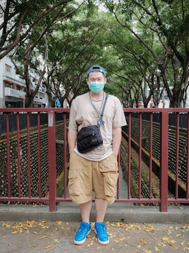 「CLOT（クロット）のアイテム」を使った、Michael Wuさん（メンズ・173cm）の春コーディネート
