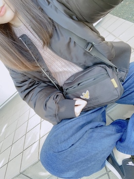 「ニコアンド」｜「アイテム（MA-1）」を使った、Miki ◡̈⃝⋆*さん（レディース・156cm）の冬コーディネート