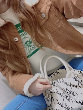 「Supreme.La.La.（シュープリームララ）のアイテム（ジャケット/アウター）」を使った、Miki ◡̈⃝⋆*さん（レディース・156cm）の冬コーディネート