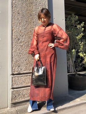 「WHO'S WHO gallery（フーズフーギャラリー）のアイテム（ワンピース）」を使った、HINAKOさん（レディース・155cm）の春コーディネート