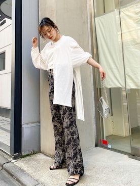 「白トップス」｜HINAKOさん（レディース・155cm）の春コーディネート