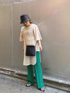 「Ray BEAMS（レイビームス）のアイテム（帽子）」を使った、HINAKOさん（レディース・155cm）の秋コーディネート