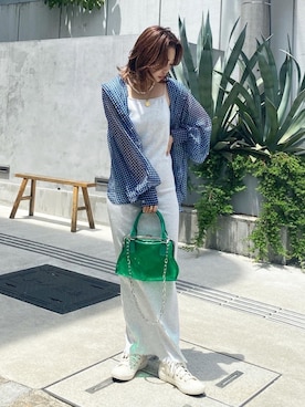 「WHO'S WHO gallery（フーズフーギャラリー）のアイテム（ワンピース）」を使った、HINAKOさん（レディース・155cm）の夏コーディネート