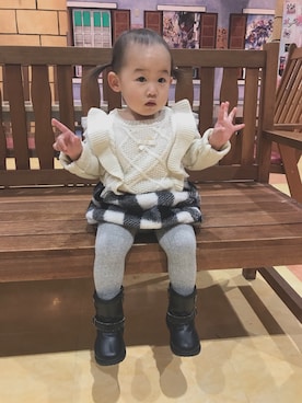 「アイテム（スカート）」を使った、Yumi  Murakamiさん（キッズ・80cm）の冬コーディネート