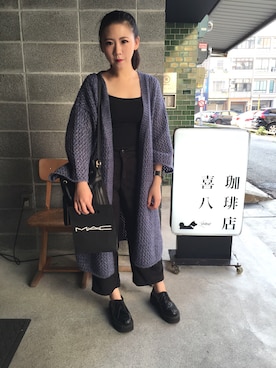 「アイテム（口紅/リップティント/グロス、ブラック系）」を使った、run🇹🇼さん（レディース・158cm）の冬コーディネート