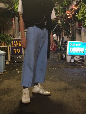 「BlackEyePatch（ブラックアイパッチ）のアイテム（レッグウェア）」を使った、染みるさん（メンズ・174cm）の夏コーディネート