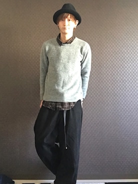 「撮影」｜「アイテム（帽子）」を使った、✂︎DAICHIさん（メンズ・171cm）の冬コーディネート