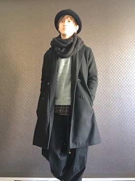 「撮影」｜「アイテム（チェスターコート）」を使った、✂︎DAICHIさん（メンズ・171cm）の冬コーディネート