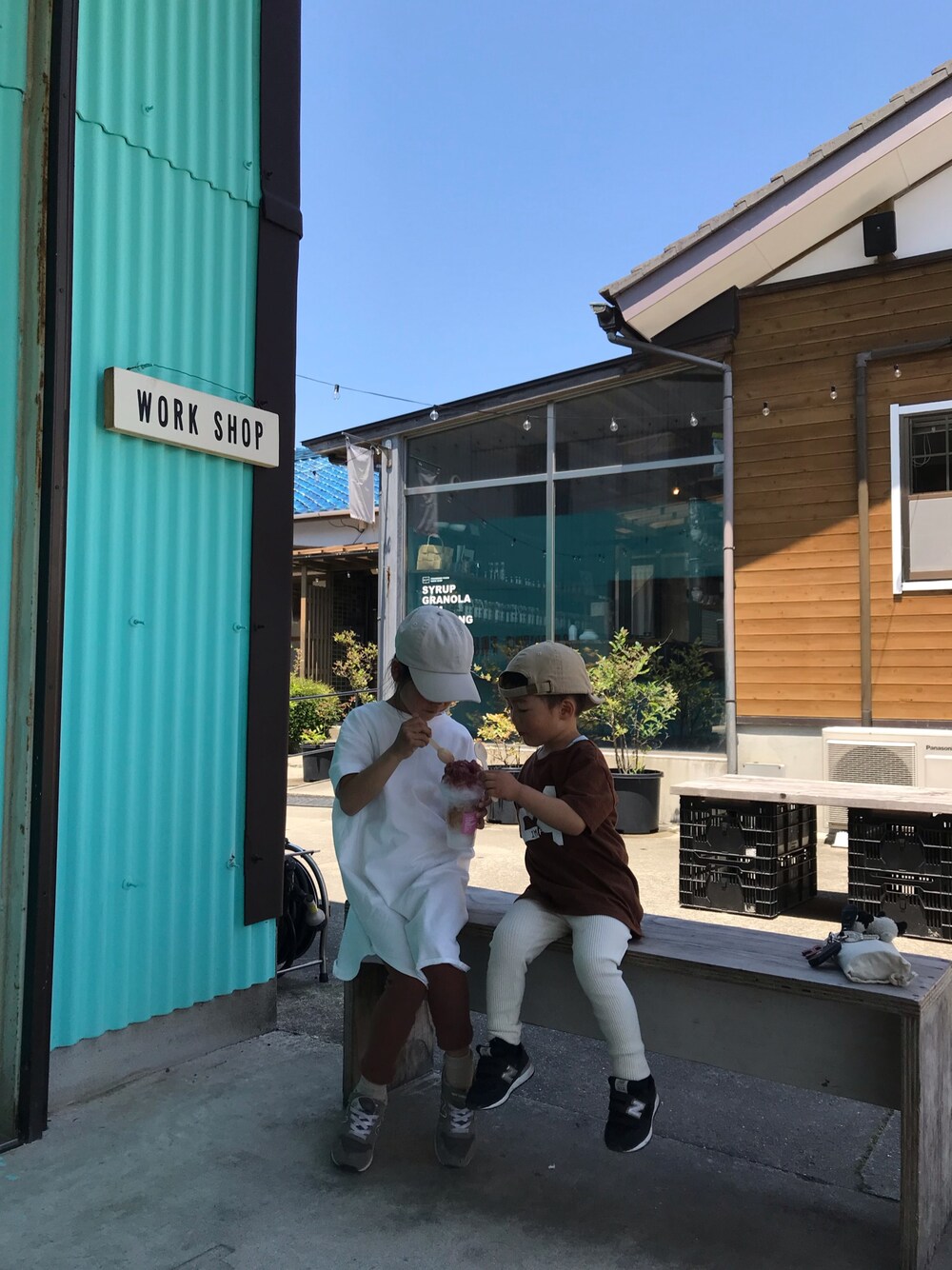 「夏休み」｜「GUのアイテム（Tシャツ/カットソー、ホワイト系）」を使った、choco7275さん（レディース・120cm）の夏コーディネートの1枚目の写真