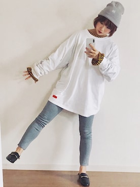 「アイテム（レギンス/スパッツ）」を使った、出海ミユメさん（レディース・155cm・10代）の秋コーディネート