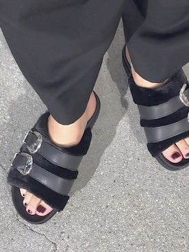 「ファーサンダル」｜TOMOMIさん（レディース・168cm）の夏コーディネート