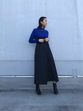 「UNITED TOKYO（ユナイテッドトウキョウ）のアイテム（スカート）」を使った、TOMOMIさん（レディース・168cm）の冬コーディネート