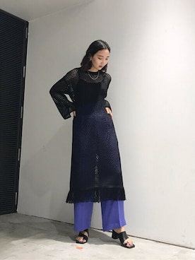 UNITED TOKYO バックデザインメッシュニットワンピース UNITED TOKYO（ユナイテッドトウキョウ）の「バックデザイン