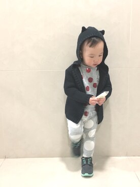 「Carter's（カーターズ）のアイテム（ジャケット/アウター）」を使った、Hallie.Hさん（キッズ・80cm）の冬コーディネート