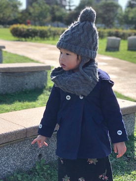 「ZARA KIDSのアイテム（その他）」を使った、Hallie.Hさん（キッズ・90cm）の冬コーディネート