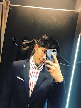 「H&M（エイチ・アンド・エム）のアイテム（スーツジャケット）」を使った、RYUuuuuuさん（メンズ・176cm）の春コーディネート
